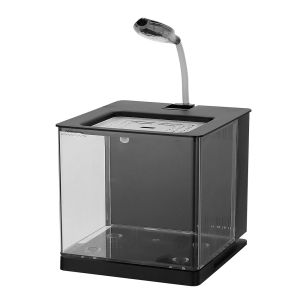 Seven Master Back Filter Small Ecological Fish Tank Mini Colorful Rear Filter Cylinder Landscaping Office Home Desktop Fish Tank Glass Aquarium