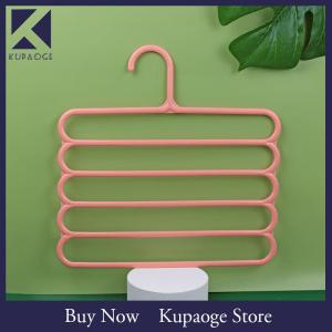 [Kupaoge] Clothes Hangers Trousers Hangers Holders Closet Storage Organizers 5 Layers Pants Towel Scarfs Racks Storage Organization