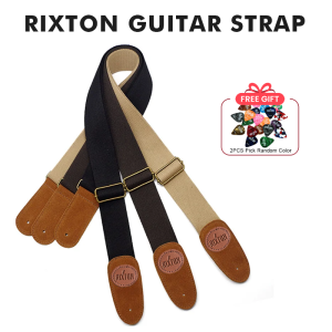 RIXTON Universal Cotton Nylon Guitar Strap for All Guitars Adjustable & Durable Multi-Color Options