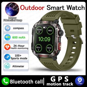 Smart Watch Men Flashlight Compass Waterproof Outdoor Sport Tracker Bluetooth Call Smartwatch