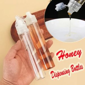 3Pcs Squeeze Honey Bottle with Flip Lids Clear Plastic Honey Bottles Empty Condiment Container Dispenser Camping Travel Size Bottles for Syrups Ketchup Salad Dressing Cooking Oils