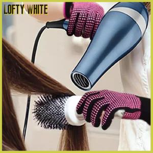 Lofty White 1PC New Double-sided Hair Straightener Perm Curling Hairdressing Heat Resistant Finger Glove Hair Salon Tools Thermal Styling Gloves