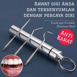 Tusuk Gigi Stainless 7 in 1/ Alat Pembersih Gigi Anti Karat Anti Patah - zansenShop