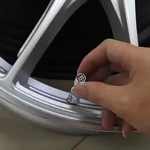 Aluminum Alloy Car Tire Valve Stem Caps Universal Fit 16.6x9.7mm Screw-On Tire Air Valve Caps for Cars with Multiple Colors and Patterns