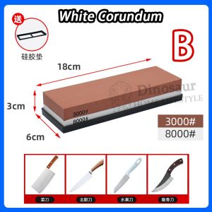 🇸🇬 ReadyStock - Whetstone Premium Double-sided Sharpening Stone of White Corundum Whetstone Knife Sharpener with Anti-Slip Mat 磨刀石