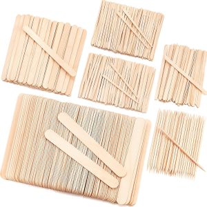EWVVSS 6 Style 500 Pcs Wax Sticks Assorted Wax Applicator Sticks For Body Legs Face With Small Medium Large Sizes Wood Sticks For Waxing Or Craft Sticks