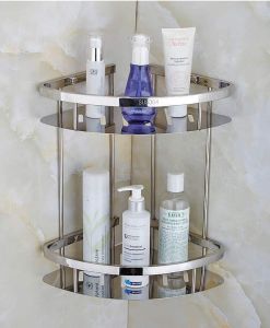 Kệ góc nhà tắm nhà bếp hàng loại 1 dày - Kệ góc chất liêu 100% SUS Inox 304 hai tầng cao cao cấp sáng bóng bền đẹp