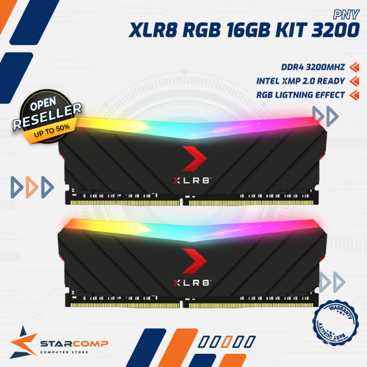 PNY XLR8 DDR4 16GB Kit 8GBx2 PC 3200 EPIC X RGB Gaming Memory 16 GB ...