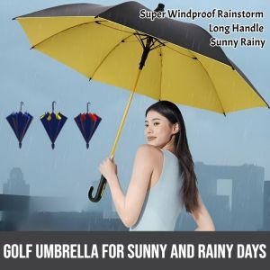 【Ten-Level Typhoon Resistant】Golf Umbrella For Sunny And Rainy Days Thickened Reinforced Outdoor Long Handle Umbrella Business Umbrella