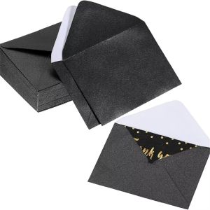 TANTUANG 50pcs Màu vàng Phong bì trống Phong cách cổ điển 10x7cm Phong bì thiệp mời Thanh lịch Quy mô doanh nghiệp Phong bì thiệp chúc mừng Thiệp mời đám cưới