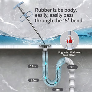 90CM 4-Claw Drain Snake Heavy-Duty Spiral Pipe Auxiliary Grab Drain Auger Sink Unclogger Flexible Tool Bathroom Home Accessories