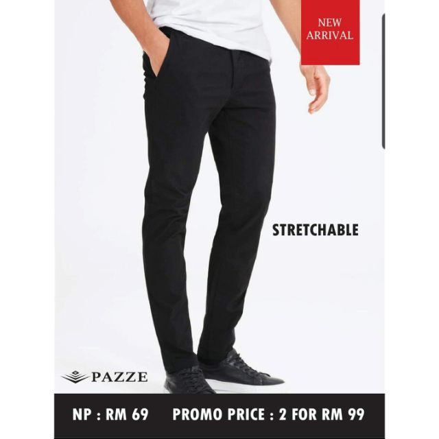 Seluar slack sale hitam slim fit