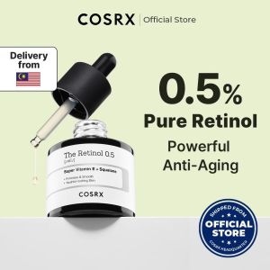 COSRX The Retinol 0.5 Oil 0.5% Pure Retinol Oil Squalane Vitamin E Anti‑Aging Fine Line Pore Refining Facial Oil 20ml