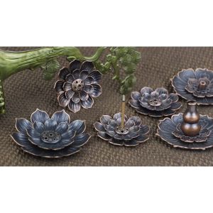 Đế Cắm Nhang Hoa Sen Đế Đốt Trầm Hương Hợp Kim Chất Lượng Cao Dùng Cho Nhang Vòng Nhang Tăm