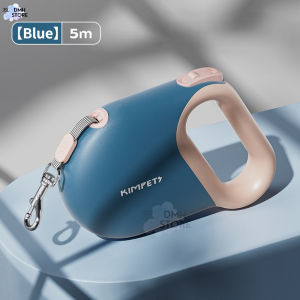 SG Stock Minimalist Light Blue Retractable Dog Leash One Button ke Anti-Burst Ergonomic Handle Safe Lock Walking
