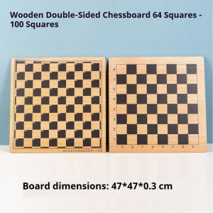 Papan Dam & Catur Kayu Dua Muka Tebal Hadiah Kanak-Kanak Dewasa