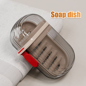 Transparent Soap Dish Travel Case Container Portable Travel Soap Box for Bathroom Home Outdoor Hiking Camping Bathroom Soap Container Organizer