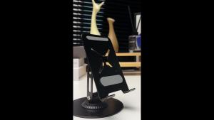 All-Metal Cell Phone Stand 360 °   Rotatable & Height Adjustable - 25KG Super Load-Bearing Foldable Desk Stand for Phone Compatible with iPhone 17/16/15/14 (Black)
