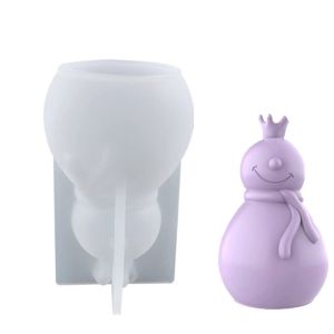QUESU DIY Resina Epoxy Home Decoration Gifts Santa Claus Soap Snowman Christmas Decoration Candle Mould Silicone Mold Snowman Mold