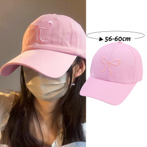 Y2K Bowknot Embroidery Baseball Hat for Women White Black Korean Outdoor Soft Cotton Caps Snapback Sun Visors Hats Girls Gifts