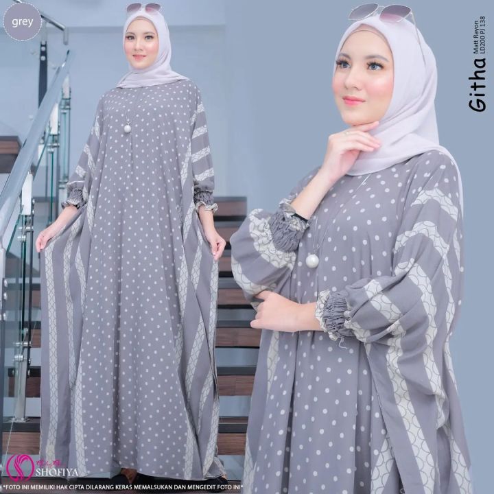 Batik Alodia New Githa Kaftan Jumbo Bahan Rayon Cap Super Premium