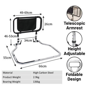 🇸🇬[In Stock]Bedside Guard Rail Anti-Fall Safety Handrail Bedside Handrail Bed Guard Storage Pouch Elderly Pregnant