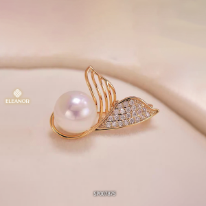 Ghim cài áo nữ Eleanor Accessories trâm cài hình đuôi cá ngọc trai nhân tạo phụ kiện thời trang 7875