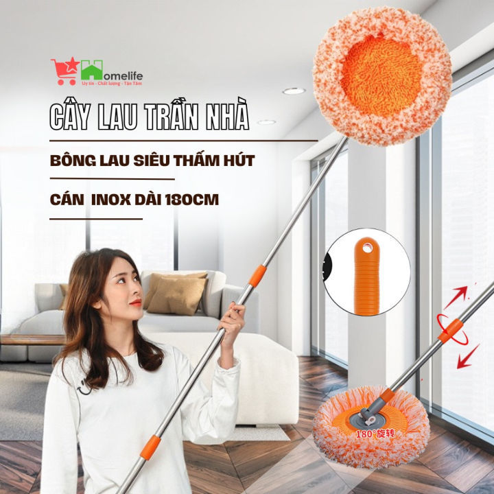 [CÂY DÀI 1.7M] CÂY LAU NHÀ , CÂY LAU TRẦN NHÀ ĐA NĂNG HÌNH HOA HƯỚNG ...