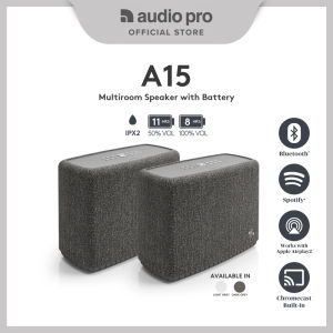 [ Buy One Get One Free Promotion ] Audio Pro A15 Wireless Multiroom Speaker With Battery Dark Grey