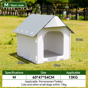Dog House outdoor waterproof windproof Large dog house for adult big dogs Plastic rainproof cat houses Universal in all seasons Removable Washable Pet kennel