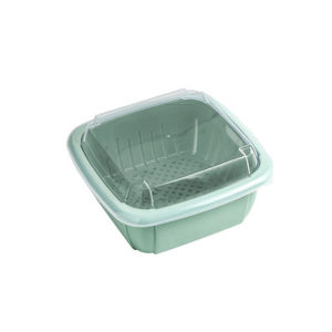 Double-Layer Drain Basket Kitchen Colander Strainer Bowl Set Multifunction Refrigerator Storage Container