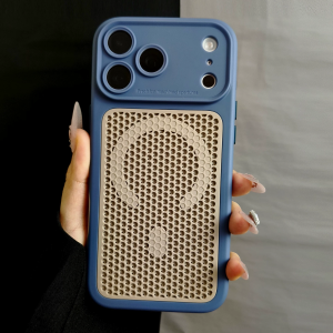 Armor Heat Dissipation Mesh Hit Color Magnetic Case For iPhone 17 16 15 14 Plus 13 12 Pro Max For Magsafe Charging Hard PC Cover