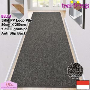 Tren-D-rugs Karpet polos panjang alas lantai kamar tidur minimalis anti slip 80 cm x 250 cm - NMs