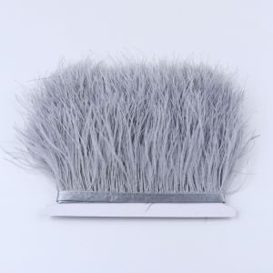 LIWU 1 Meter Ribbon Tassel Natural Ostrich Feathers 8-10cm Wide Sewing Decoration Ostrich Feathers Trim Handmade Fluffy Texture Feather Trim Fringe Wedding Party Decoration