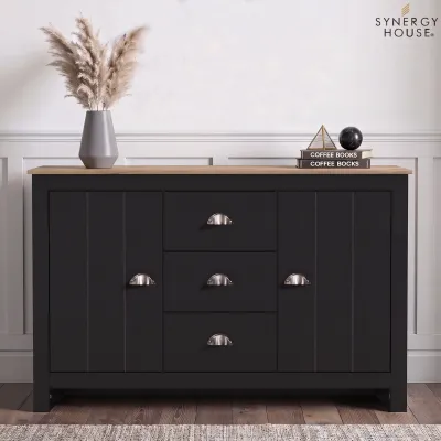 Synergy House Lexington 2 Door 3 Drawer Sideboard Display Cabinet
