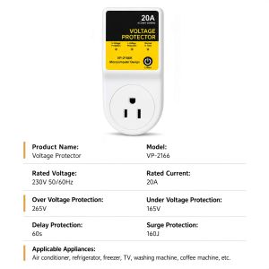 US Voltage Surge Protector Power Surge Protector Power on Delay 20a 3500w Automatic Voltage Switcher Surge Protector
