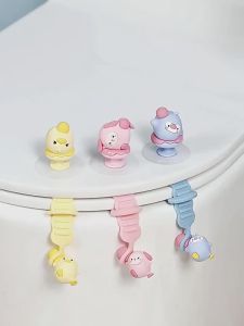 2Pcs/Set Cartoon Toilet Lid Lifter Seat Silicone Handle Holder Toilet Lid Lift Tool Toilet Seat Lid Bathroom Sanitary Closestool Holder