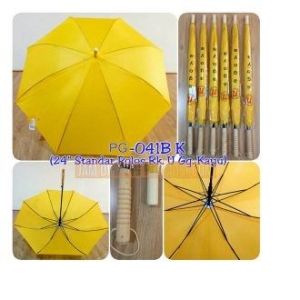 Payung Panjang Standard Polos promosi gagang Kayu