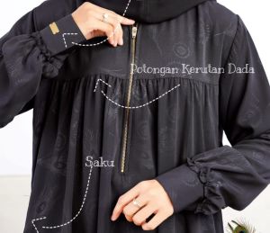 Abaya hitam-Abaya motif merak-Abaya Hermosa