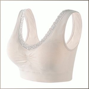 Womens large size vest underwear for middle-aged women cotton breathable no steel ring mothers bra middle-aged and elderly womens underwear