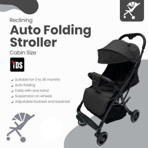 iDS Auto-Fold Stroller Baby Pram Cabin Size Lightweight Stroller Gravity Fold Baby Carriages Travel Strollers EN1888-2