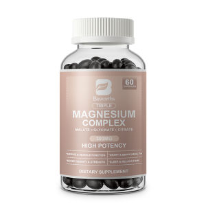 BEWORTHS Triple Magnesium Complex Capsules 300mg Magie Glycinate Malate & Citrate cho cơ bắp giấc ngủ sự bình tĩnh và hỗ trợ năng lượng