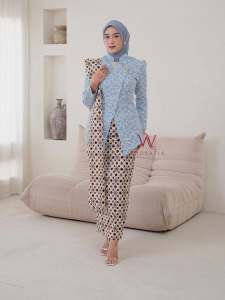 Kebaya Janggan ETNIC Kebaya Brukat Modern Rok Batik Motif Songket Span Baju Lamaran Payet Kondangan Tunik Ayu