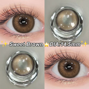 【OMG series 】-1.00~-6.00 graded contact lens 2 pcs 14mm omg brown contact lens +Free Lens Case