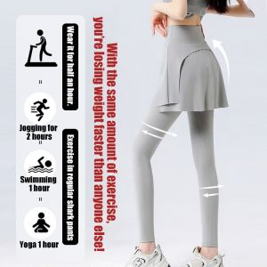 2024 fake two-piece slimming butt lift shark for fitness and yoga
