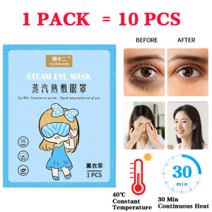 10pcs Steam Self Heating Eye Mask Cartoon Disposable Eyepatch Relieves Fatigue Protection Patch Disposable Hot Compress Team Eyeshade Eye SPA Help Relex Sleeping  Effectively Removes Dark Circles And Relieves Dry Eyes