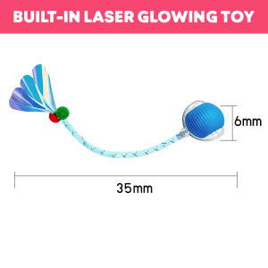 Cat Dog Self Play Electric Ball Interactive Pet Toy Automatic Rolling with Movable Tail USB Rechargeable