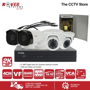 Rover 4CH Digital UltraHD DVR +4 units 2K 4MP Ultra HD CCTV Camera Varifocal Rover Systems Digital Ultra HD CCTV Package