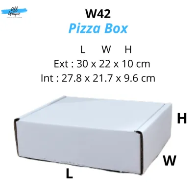 Pizza box-#10-White Pizza Box-Carton Box-Courier Box