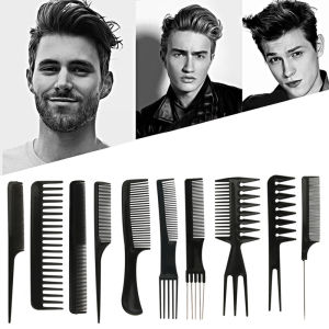 10Pcs Professional Styling Comb Set Salon Hairdressing Styling Tool Hair Cutting Comb Kit Great For All Hair Types & Styles